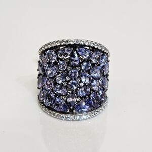 Genuine Tanzanite Cluster Ring Size 8! NWT